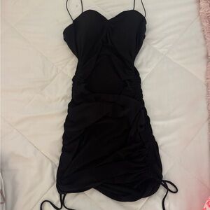 Windsor Black Ruched Mini Dress